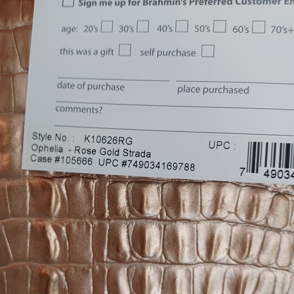 NWT Brahmin RARE COLOR "ROSE GOLD" OPHELIA Strada Satchel - Picture 12 of 12